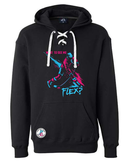 WANT TO SEE ME FLEX? HOODED SWEATSHIRT ADULT