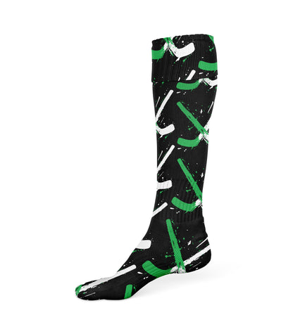 PAINTED CROSS STICKS HOCKEY SKATE SOCKS