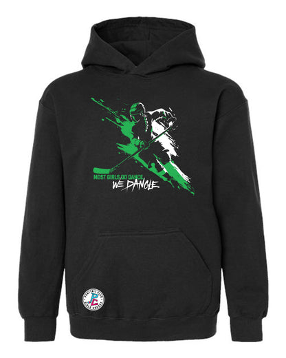 MOST GIRLS DANCE WE DANGLE HOODED SWEATSHIRT YOUTH