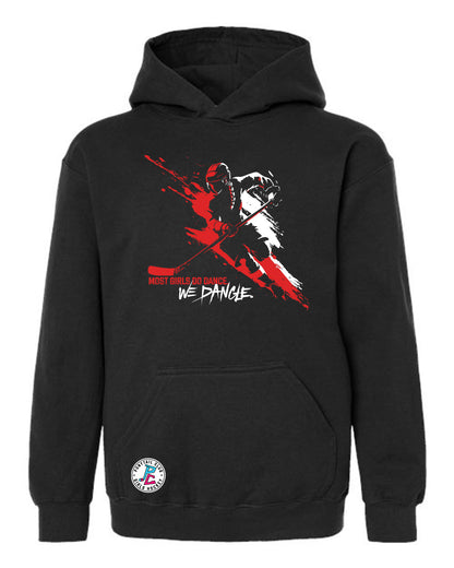MOST GIRLS DANCE WE DANGLE HOODED SWEATSHIRT YOUTH